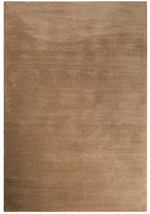 Wecon Home Kuschelig weicher Esprit Hochflor Teppich, bestens geeignet fürs Wohnzimmer, Schlafzimmer und Kinderzimmer LOFT(70 x 140 cm, Sand braun)