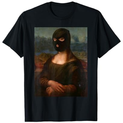 Mona Lisa Skimaske Leonardo da Vinci's Art Lustige Geschenkidee T-Shirt