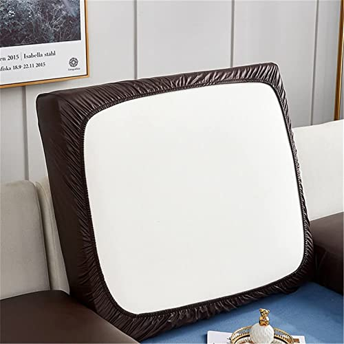 BXFUL Sofa Sitzkissenbezüge wasserdichte Leder Sofakissenbezüge Sofa Kissenbezüge Stretch Rückenlehnen Kissenbezug Couch Sofa Sitzbezug (Großer 2-Sitzer,Braun)