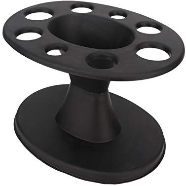 Hairbrush Holder,Hair Brush Organizer Plastic Round Hair Brush Comb Holder Display Rack Hair Styling Brush Stand Shelf Accessories for Salon Home (Black)
