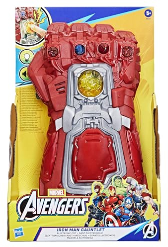 Marvel Avengers: Endgame roter Infinity Handschuh, elektronischer Handschuh mit Lichtern und Sounds, Rollenspielzeug