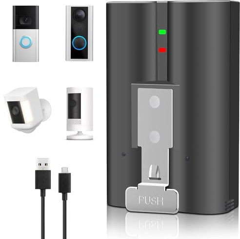 AIKEBATT New V4 Battery for Ring-Doorbell-Camera 1/2/3/4/3+/3plus, Stick-Up Cam (2nd & 3rd Gen), Peephole/Spotlight Camera/Spotlight Cam Solar/Camera Indoor Outdoor 3.65V 6040mAh