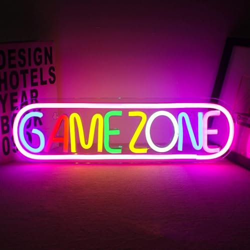 Gaming Neon Signs - GAME ZONE Neon Signs Acrylic Neon Light Gaming LED Neon Lights Wall Art Blue Neon Night Light for Kids Game Room Bar Bedroom Home Decoration (Game)