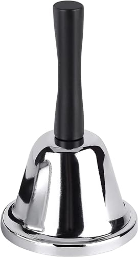 Thapncow Campanelli in acciaio inossidabile, campanelli di servizio, campanelli forti, campanelli da tavolo, campanellini con manici sono adatti per scuole, ristoranti, hotel, cucine, magazzini,