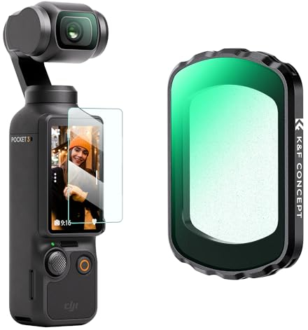 K&F Concept Magnetic Black Diffusion 1/8 Filter for Pocket 3 Mist Creative Filter Beauty Soft Filters Compatible with DJI Osmo Pocket 3 Creator Combo Camera
