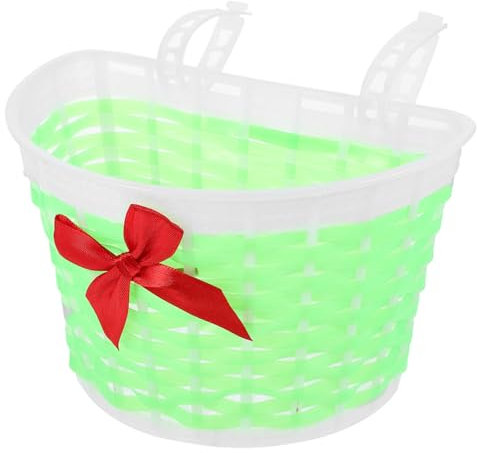 Happyyami 1stück Junge Mädchen Scooter Fahrradkorb Grüner Geflochtener Korb Einfache Montage Umweltfreundliches Material Vielseitig Für Roller Und Fahrräder Stil Zufällig