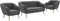 MEBLINI Mini Sofa Set 2-1-1 für Wohnzimmer - Mini Lounge für Vier Personen - Küchensofa - Sofa Klein - Sitzgarnitur - Polstergarnitur - Sofagarnituren - KAIA - 2+1+1 - Dunkelgrau Samt