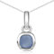Materia Chalcedon Halskette Silber 925 quadratisch - Damen Anhänger mit Stein KA-248-Chalcedon_K141