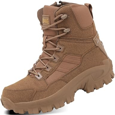 5.AA UNZHUO MAKE B23 Bottes militaires Bottes Homme Bottine Bottes de Neige Boots Chaussures Chaudes Fourrure Randonnée Les Loisirs marron 45 EU