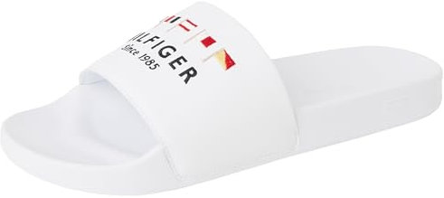 Tommy Hilfiger Chanclas Hombre Flags con logotipo, Blanco (White), 41