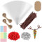 patinadrift 702 Stück Pfeifenputzer Braun Set, 100 Süßigkeiten Tüten Cellophantüten, 100 Geschenkanhänger, 25x13cm Spitztüten Transparent mit 150 Wackelaugen und Rote Pompons, 100 Pfeifenputzer Braun