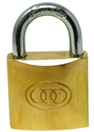 Tri-Circle Messing-Vorhangschloss 32 mm – robustes Vorhängeschloss mit 2 Schlüsseln für Schließfächer, Gartentore, Lager & Keller – kompakt, langlebig & zuverlässig – Sicherheit für jeden Einsatz