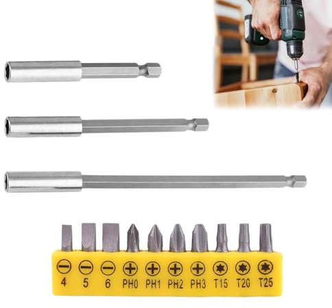 30 Pezzi Portainserti Universale, Esagonale Prolunga Avvitatore Magnetico 60/100/150mm Porta Inserti, Portainserti Lungo per Avvitatore, Pollice Avvitatore Angolo Adattatore Prolunga Avvitatore