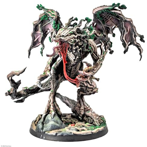 Dungeons & Lasers Mimic Dragon Miniature Figure - Tall 5 Height with Scenic Base - 5E Compatible for use with DND and Tabletop RPG Games - Highly Detailed and Unpainted