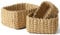 La Jolíe Muse Woven Wicker Storage Baskets, Paper Rope Storage Boxes Bin Organizer Divider for Cupboards Drawer Closet Shelf Dresser, Set of 3 (Desert and White)