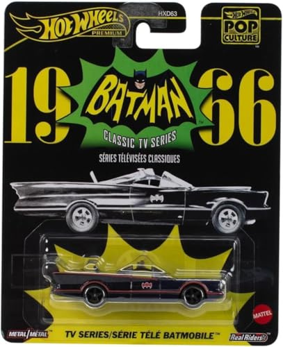 Hot Wheels Batman Modell Auto Classic TV Serie Batmobil - Die Cast Maßstab 1:64 - Länge 8 cm - JBL83 - Serie Pop Culture