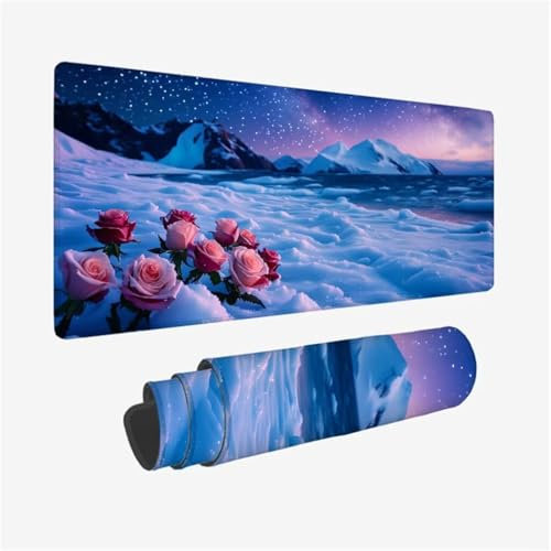 Tappetino Mouse Rosa Tappetino Scrivania,Impermeabile Tappetino per Mouse Mare Mouse Pad XXL 1600x800x3mm,Bordi Cuciti Tappetino Mouse Gaming,Tappetino Antiscivolo,Accessori Scrivania Gaming Q1-166