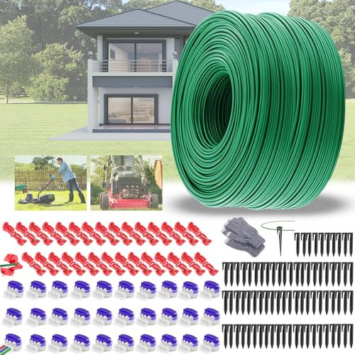 Cavo Perimetrale Per Robot Tagliaerba,Filo Perimetrale Robot Tagliaerba 150m + 75 Picchetti + 30 Connettori +30 Terminali Connessione filo di rame zincato, Alla Maggior Parte dei Robot Tagliaerba