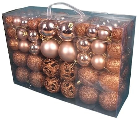 GBZIJIE Decoration Noel,Boule de Noel Boules de Noël 3-6 cm 100 pièces/Ensemble Boules de Noël Ornement Boule fête Maison Jardin décoration for décoration d'arbre de Noël(Rose Gold)