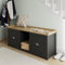 GFW Lancaster 2 Door Shoe Bench Storage Seat Organiser Black Hallway Entryway
