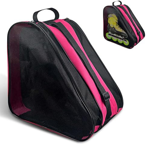 Borsa pattini a rotelle per bambini, borsa pattini ghiaccio con tracolla regolabile, zaino per pattini a rotelle e borsa porta pattini a rotelle - ideale per pattinaggio artistico