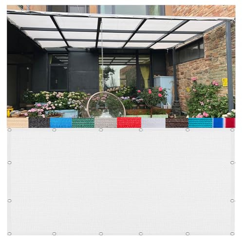 CAQXAQP Blanc Filet d'ombrage Rectangulaire pour Terrasse, 95% UV Protection -2mx2m Voile d'ombrage Respirant avec Œillets pour Balcon Jardin - 180g/m² Brise-Vue Extérieur