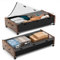 JSHNE Under Bed Storage with Wheels, Underbed Shoe Storage, Under the Bed Storage Drawers with Remove Window, Extra Large Rolling Metal Drawer for Clothes (Brown-2pack)