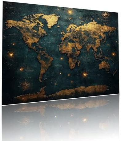 Puzzle Erwachsene 1000 Teile Weltkarte Erde Educa Jigsaw für Kinder ab 8 Jahren Mädchen Jungen, Erwachsene Impossible Klassische Puzzles Schwer, Anspruchsvoll Spielspaß, Als Geschenke 50x75cm t-878
