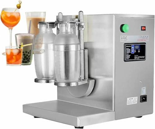 Automatic Milk Tea Cocktail Machine Electric Double Frame Milk Tea and Cocktail Shaker, Stainless Steel Double Cup for Pearl Milk Tea, Juice, Coffee, Milk, Wine~/