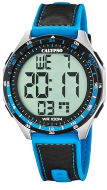 Calypso Uhr Digital Herren aus Kautschuk Schwarz | Sportuhr, Widerstandsfähiges Glas, Wasserdicht 10 ATM K5887/3
