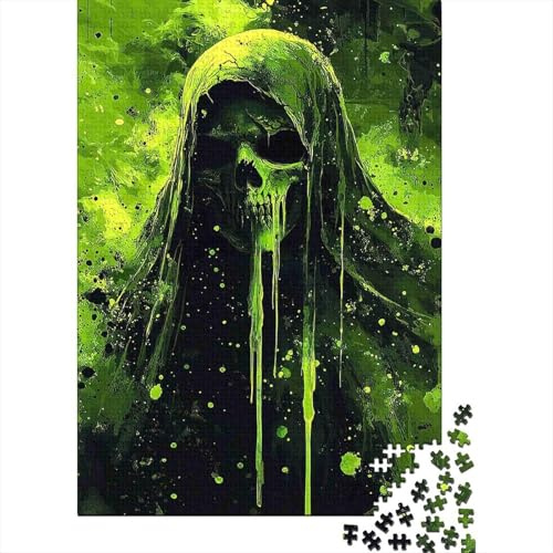 Ghost 1000 Piece Jigsaw Puzzle for Adults Green Horror Art Wall Art Decor