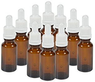 ComptoirDesBoites 10 x flacons vides en verre ambré avec compte-gouttes blanche - Contenance 20 mL - FL16