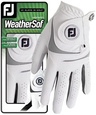 FootJoy Weathersof Golfhandschuh, Damen, Weiß/Grau, S