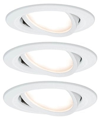 Paulmann 93449 Einbauleuchte LED Coin Nova rund 6,5W Weiß 3er-Set schwenkbar IP23 sprühwassergeschützt