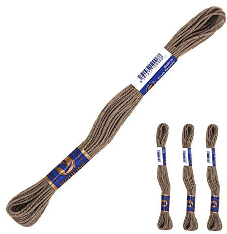 3 Docken Stickgarn je ca. 8m / Sticktwist 100% Baumwolle Stickerei verschiedene Farbwahl, Farbe :7972 graubraun