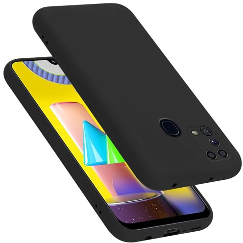Cadorabo Hülle kompatibel mit Samsung Galaxy M31 Hülle Silikon Handyhülle für Galaxy M31 Case aus flüssigem Silikon- Kratzfeste und stoßfeste dünne TPU Schutzhülle - Liquid SCHWARZ