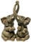 Thorne Antiques & Collectables Mr & Mrs Elephants - Loving Elephant Statue With Entwined Trunks (Grey)