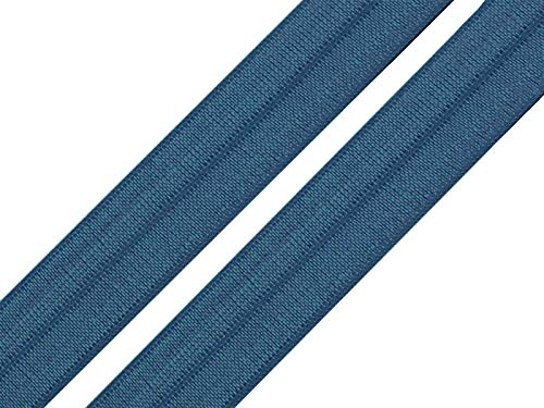 maDDma 1m Falzgummi 20mm Faltgummi elastisches Einfassband Schrägband Saumband Farbwahl, Farbe:graublau