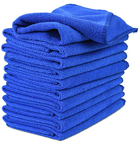 URAQT Panni in Microfibra, 10 Pezzi 30 x 30 cm Asciugamani in Microfibra per Auto, Panno in Microfibra Superfine, Panno Asciugatura di Pulizia in Microfibra, per Auto, Moto, Casa