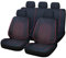 Set Coprisedili Auto Universali 11 Pezzi Anteriori e Posteriori, Tessuto Lavabile, Antiscivolo Elasticizzato Trapuntato in Poliestere, Cerniere per Sedili (Nero-Rosso) -OFFICINE MILANO