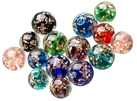 EXCEART 40 Pièces 12Mm Murano Verre Perles Rondes Minuscule Lâche Poney Balle Perles Aléatoire Couleurs Mélangées pour Fabrication de Bijoux en Vrac Balle Perles