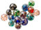 EXCEART 40 Pièces 12Mm Murano Verre Perles Rondes Minuscule Lâche Poney Balle Perles Aléatoire Couleurs Mélangées pour Fabrication de Bijoux en Vrac Balle Perles