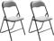 CLP 2er Set Klappstuhl Felix Gepolstert I Küchenstuhl Mit Metallgestell I Kunstleder PVC Sitz Gepolstert I Stühle Klappbar I Campingstühle, Farbe:grau/schwarz