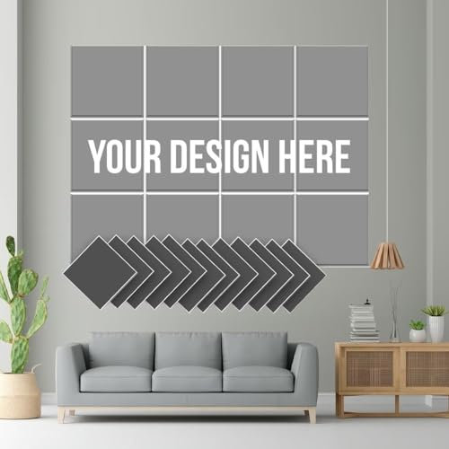 Arrowzoom Lot de 12 panneaux acoustiques muraux en feutre personnalisés, panneaux acoustiques décoratifs, réduction du bruit, enregistrement de studio, chambre, design personnalisé C 90 x 120 cm 1230