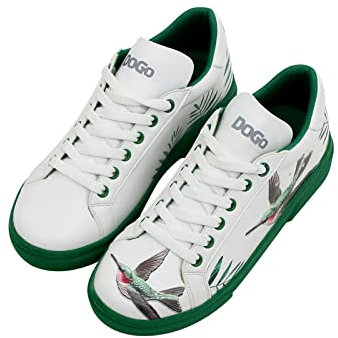 DOGO Vegan en Cuir Multicolore Mode Baskets pour Femme - Chaussures de Marche Confortables et Décontractées - Fait à la Main - Soar The Sky Design Baskets - Taille 38