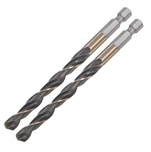 sourcing map 2Stk. Schnelldrehstahl HSS Spiralbohrer 7mm Durchm. 1/4 Sechskant 105mm lang