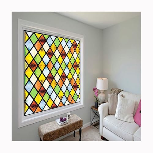 Siunwdiy Selbsthaftend Milchglasfolie Sonnenschutz Scheibenfolie, Blickdicht Sichtschutzfolie, Fensterfolie statisch haftend Anti-UV, Für Zuhause Badzimmer Oder BüRo,D,90x200cm