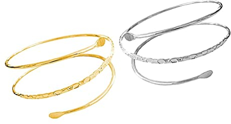 kowaku 2X Fashion Spiral Wire Oberarm Manschette Open Armband Armreif Arm Armband Schmuck