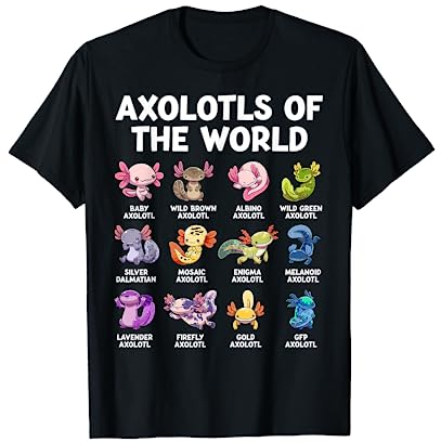 Axolotl Shirt Axolotls Of The World Kawaii Arten von Axolotl T-Shirt