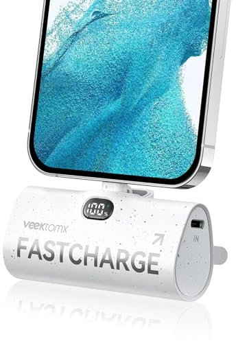 VEEKTOMX Mini Power Bank Fast Charging 20W, 5000mAh Portable Charger for iPhone, Small Battery Pack Travel powerbank Compatible with iPhone 14/13/12/11/XR/XS/X/8/7 Travel Essentials, White